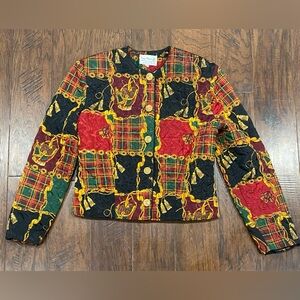 Vintage Gay Boyer Collections Equestrian Quilted Blazer Jacket Sz 6 Maximalist